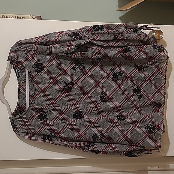 Roz & Ali: Velvet Flowered Dress top, Size 2x - Picture 1 of 3